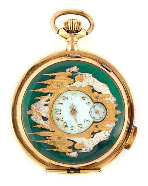 Gold Hunting Case 'Automaton 1/4 Hour Repeater' Pocket Watch